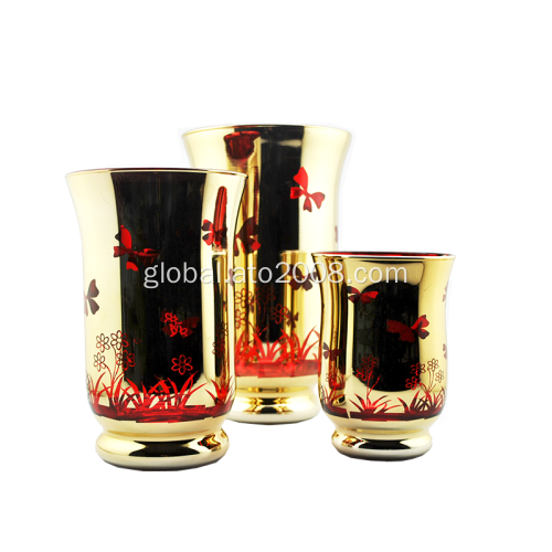 Candle Holder Glasses Laser Etching Hurricane Glass With Spray Color Factory